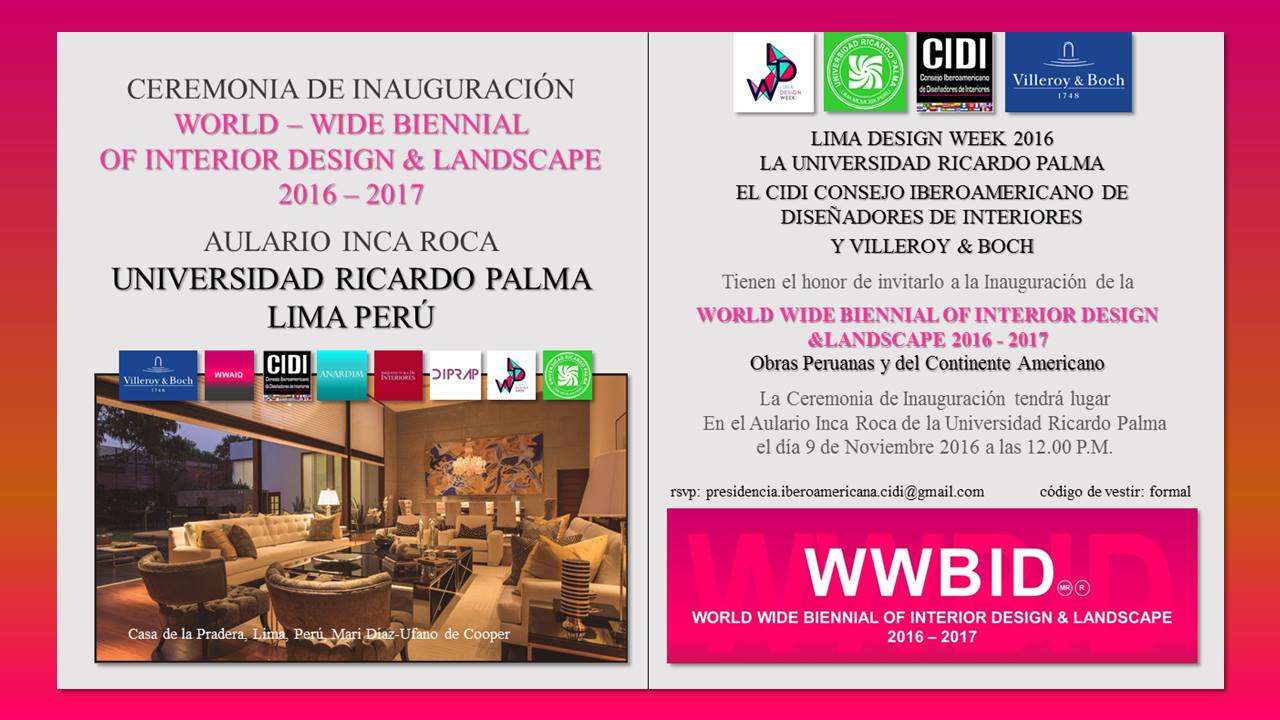  Lima design week 2016. EXPOSICION cIDI lIMA rICARDO pALMA