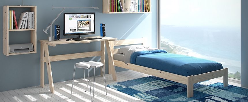 escritorio dormitorio juvenil madera maciza muebles lufe el ikea vasco