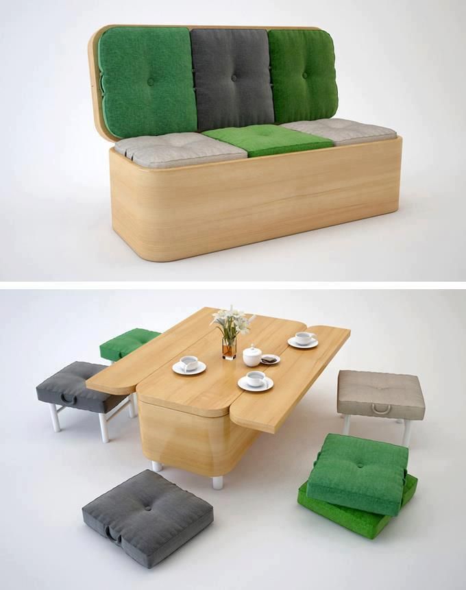 sofa transformable muebles multifuncionales. Aprovechar espacio