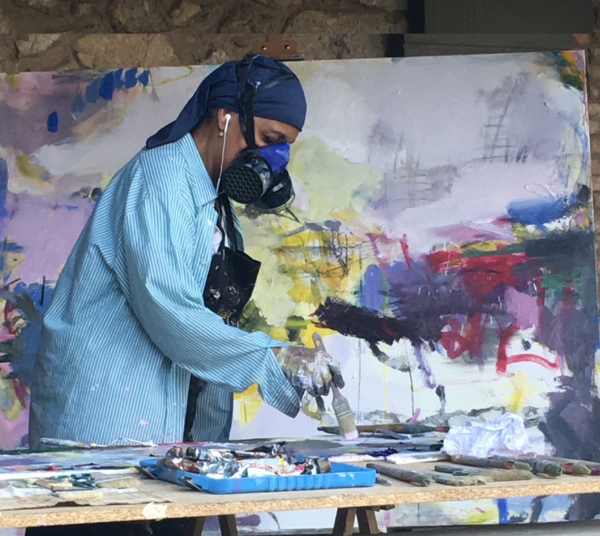 Dora Piñon . Pintura . simposio internacional de artistas. Sianoja 2017 organizado por Manolo Saenz Messia