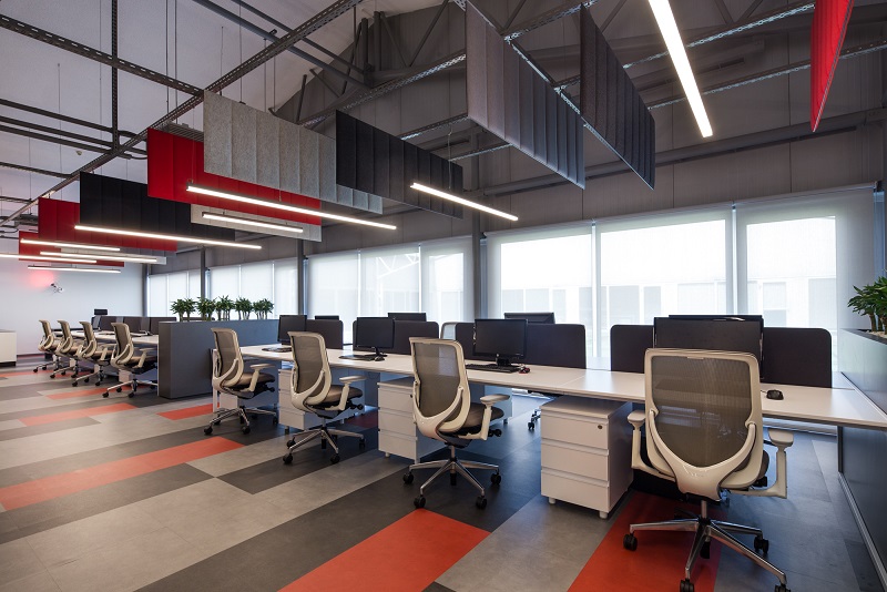 ECOdesk baffle SLALOM paneles acústicos para oficinas colaborativas