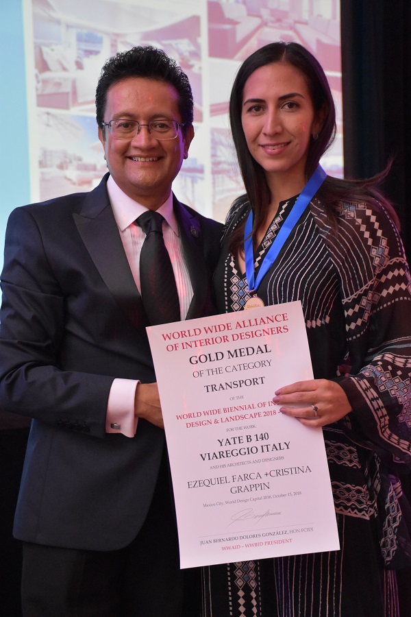 EZEQUIEL FARCA + CRISTINA GRAPPIN - YATE B140. Medalla de Oro Bienal Iberoamericana Cidi de interiorismo, diseño y paisajismo WWBID 2018 interior design and landscape